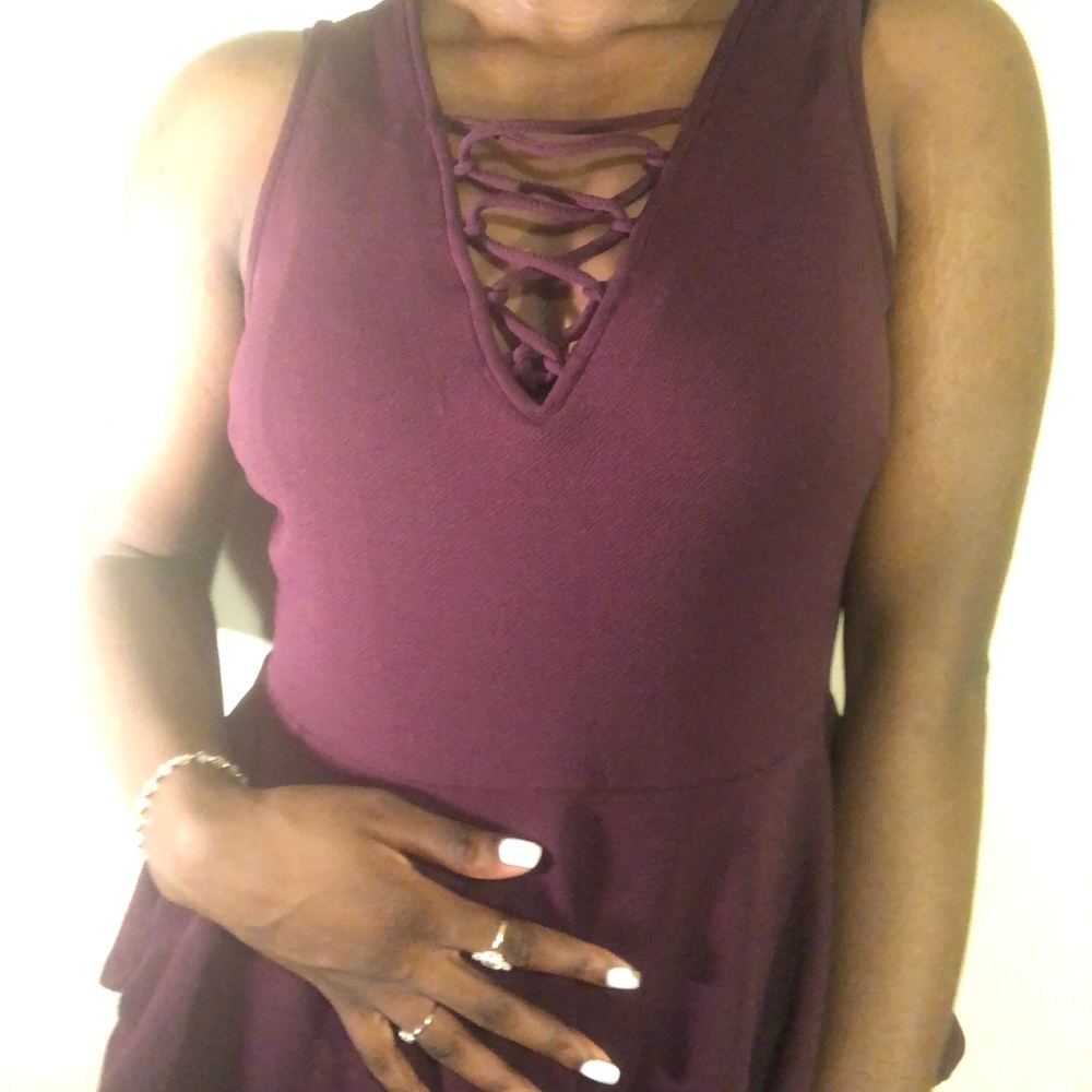 Maroon purple peplum top